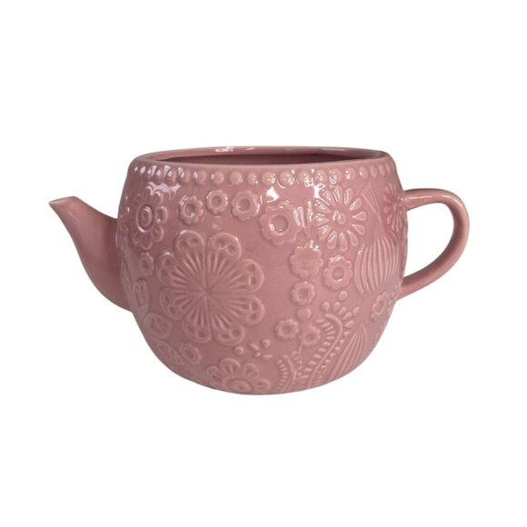 Pink Ceramic Floral Teapot With Handle & Spout - Picture 2 of 7